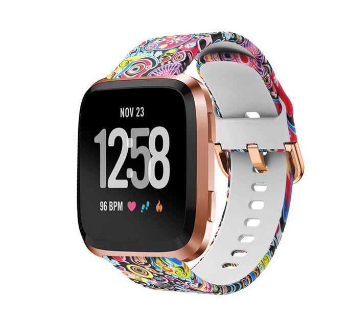 For Fitbit Versa /Versa 2 Printed Silicone Smart Watch Replacement Band Strap