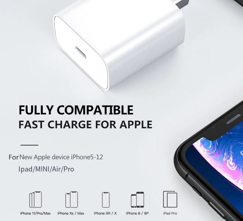 Fast Charger 20W USB Type-C Wall Adapter PD Power For iPhone 13 12 Pro Max iPad