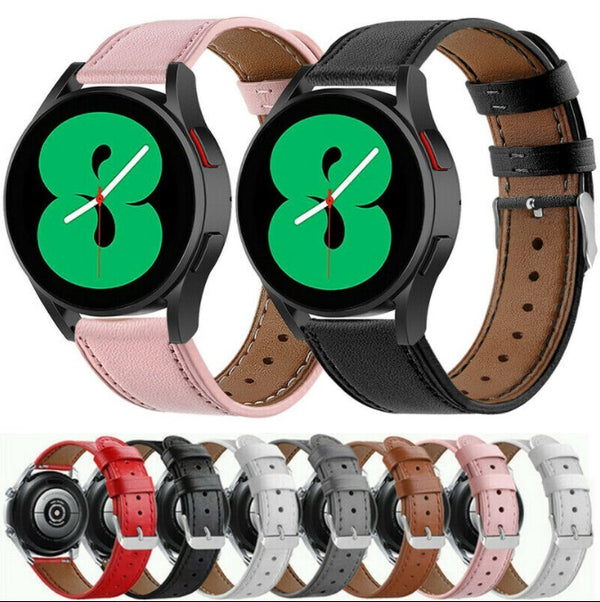 Leather Band Strap for Samsung Galaxy Watch 4 44mm 40mm Classic 42mm